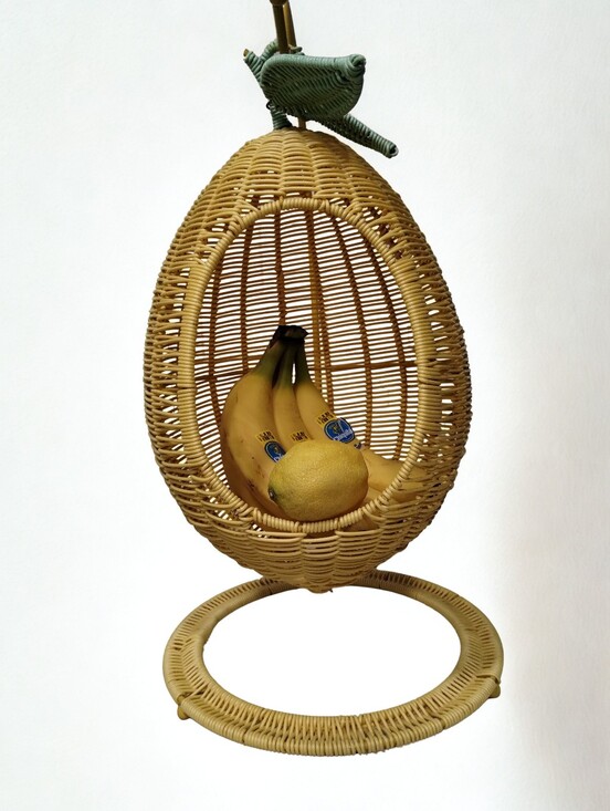 Other - Vintage Lemon Wicker Hanging Fruit Basket
